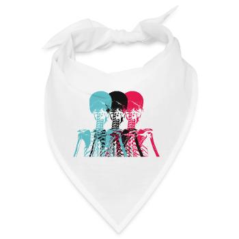 Pop Art Skeleton Neon Retro Design - Bandana - Weiß - Vorne