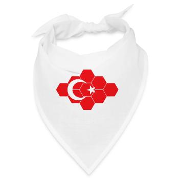 Türkei Hexagon Flag Kunst - Bandana - Weiß - Vorne