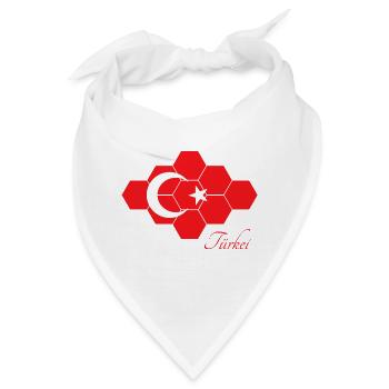 Hexagonale Türkei Flaggenkunst Türkei Turkey  - Bandana - Weiß - Vorne