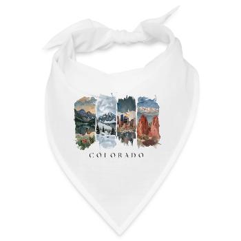 Colorado Urlaub Travel – Rocky Mountains Motiv - Bandana - Weiß - Vorne