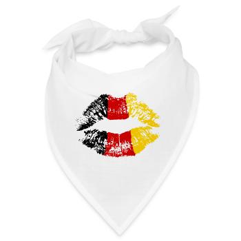  Kussmund Lippenstift Deutschland Farben Fanshirt - Bandana - Weiß - Vorne
