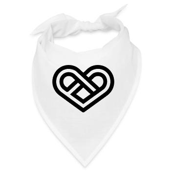 Unendliches Herz - Bandana - Weiß - Vorne