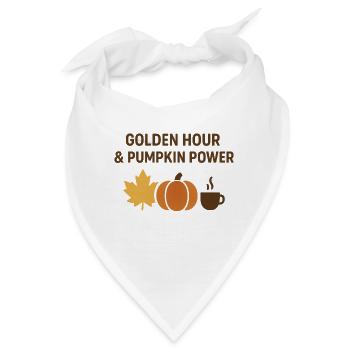 Goldene Stunde & Kürbispower - Bandana - Weiß - Vorne