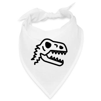 Prähistorische Dinosaurier-Fossilknochen - Bandana - Weiß - Vorne
