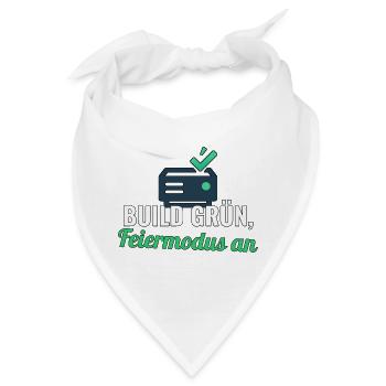Release‑Shirt für Devs – Build grün, Feier an - Bandana - Weiß - Vorne