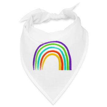 Regenbogen Pinselstrich Bogen - Bandana - Weiß - Vorne