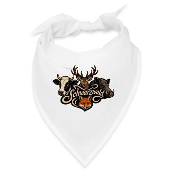Schwarzwald Kuh Hirsch Wildsau Fuchs - Bandana - Weiß - Vorne