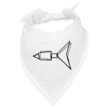 Dartpfeil handgezeichnet - Bandana - Weiß - Vorne