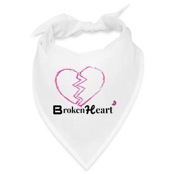 Zerbrochenes Neonherz Pink - Bandana - Weiß - Vorne