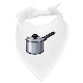 KüchenTopf Cartoon Design - Bandana - Weiß - Vorne