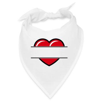 Herz / Herzchen (Text Ergänzen / Geschenk / Liebe) - Bandana - Weiß - Vorne