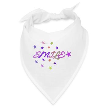 Neon-Lächel-Sterne - Bandana - Weiß - Vorne