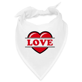 Herz / Herzchen / Love / Liebe (Red 2C) - Bandana - Weiß - Vorne