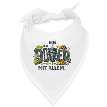 Ein Döner mit allem. - Bandana - Weiß - Vorne