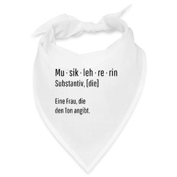 Musiklehrerin Substantiv Definition Musik Geschenk - Bandana - Weiß - Vorne
