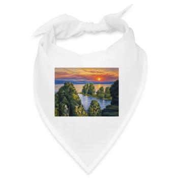 Sonnenuntergang - Bandana - Weiß - Vorne