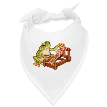Frosch webt mit Brettchen - Bandana - Weiß - Vorne