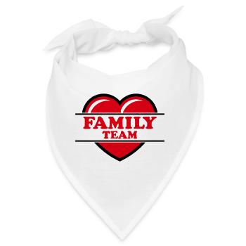 Family Team (Familie / Herz / Liebe / Love / R 2C) - Bandana - Weiß - Vorne