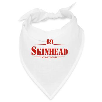 Working Class Skinhead Oi! Antiracist Bootboys My - Bandana - Weiß - Vorne
