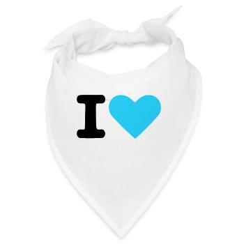 I love - Bandana - Weiß - Vorne