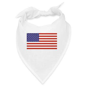 USA - Flagge - Bandana - Weiß - Vorne