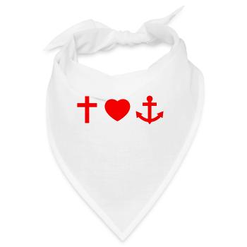 Glaube Liebe Hoffnung - Bandana - Weiß - Vorne