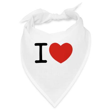 I heart ... - Bandana - Weiß - Vorne