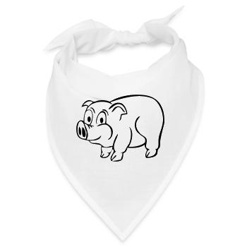 Glücksschwein - Bandana - Weiß - Vorne