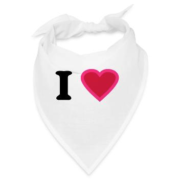 i love - Bandana - Weiß - Vorne