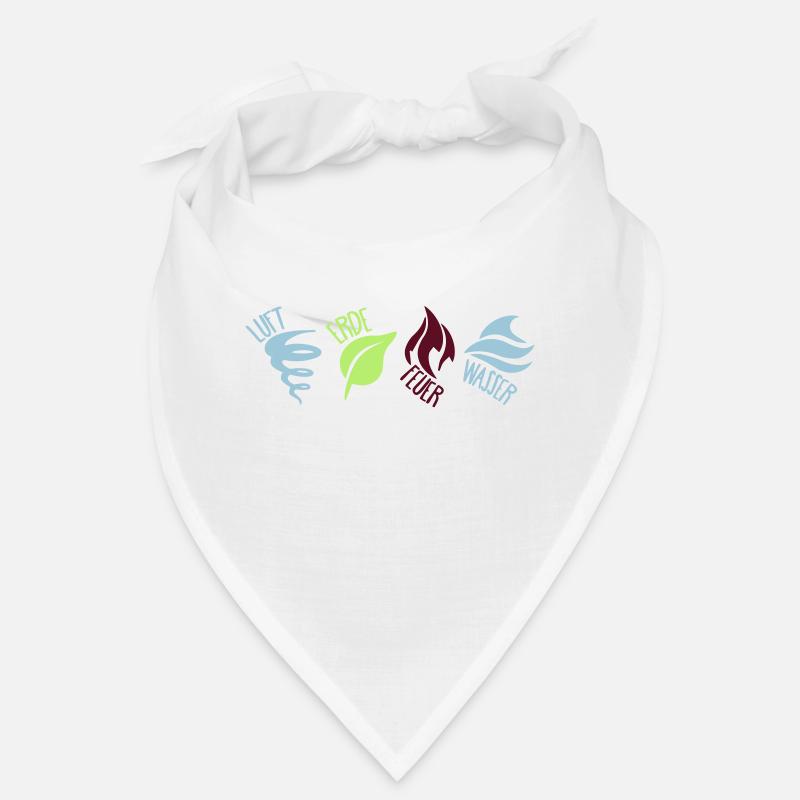 Die 4 Elemente (DEUTSCH) - Bandana - Weiß