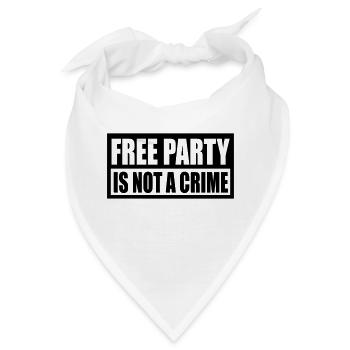 free party is not a crime - Bandana - Weiß - Vorne