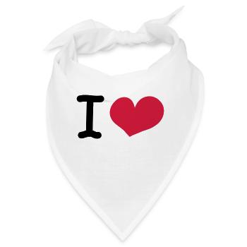 i love - Bandana - Weiß - Vorne