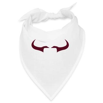 Bull Horns 02 - red - Bandana - Weiß - Vorne