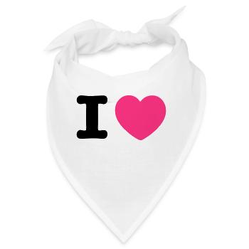 i heart herz - Bandana - Weiß - Vorne