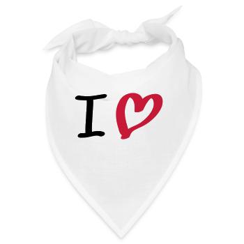 i love - Bandana - Weiß - Vorne