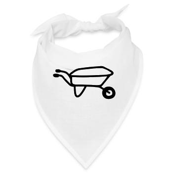 Schubkarre - line - Bandana - Weiß - Vorne