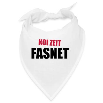 Koi Zeit Fasnet - Bandana - Weiß - Vorne