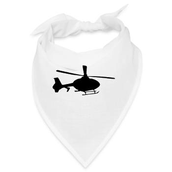 Hubschrauber, Helikopter - Bandana - Weiß - Vorne