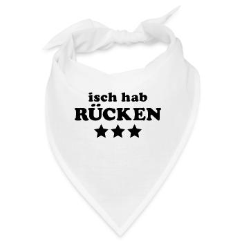 Isch hab Rücken + 3 Sterne 1c / Ich habe Rücken - Bandana - Weiß - Vorne