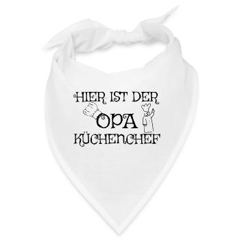Hier ist der Opa Küchenchef - Bandana - Weiß - Vorne