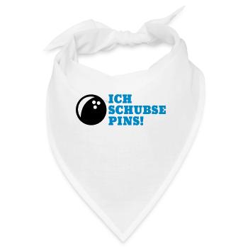 Ich schubse Pins - Spruch Bowling Geschenk - Bandana - Weiß - Vorne