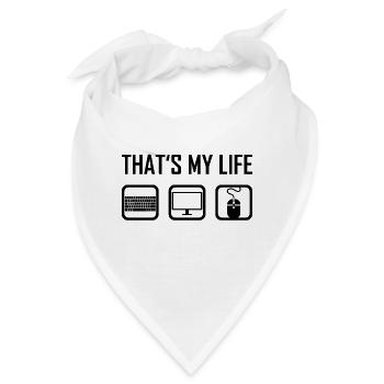 Das ist mein Leben - Computer Tastatur Monitor - Bandana - Weiß - Vorne