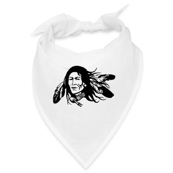 indian indianer american tent zelt teepee tomahawk - Bandana - Weiß - Vorne