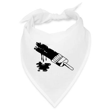 Pinsel mit tropfender Farbe - Bandana - Weiß - Vorne