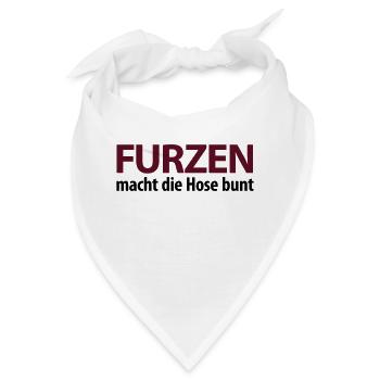 Furzen macht die Hose bunt. Kacke Scheiße Malheur - Bandana - Weiß - Vorne