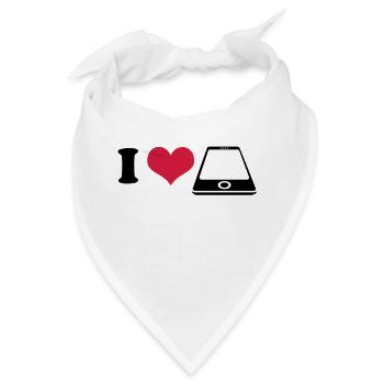 I love Smartphone - Bandana - Weiß - Vorne