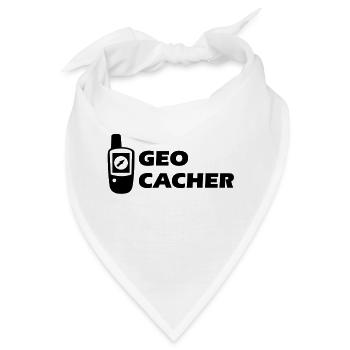 Geocaching GPS Geocacher - Bandana - Weiß - Vorne