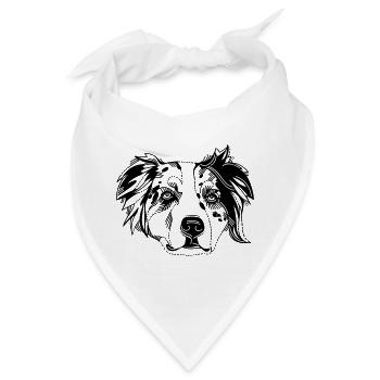 Australian Shepherd - Bandana - Weiß - Vorne