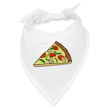 Pizza Pizzastück - Bandana - Weiß - Vorne