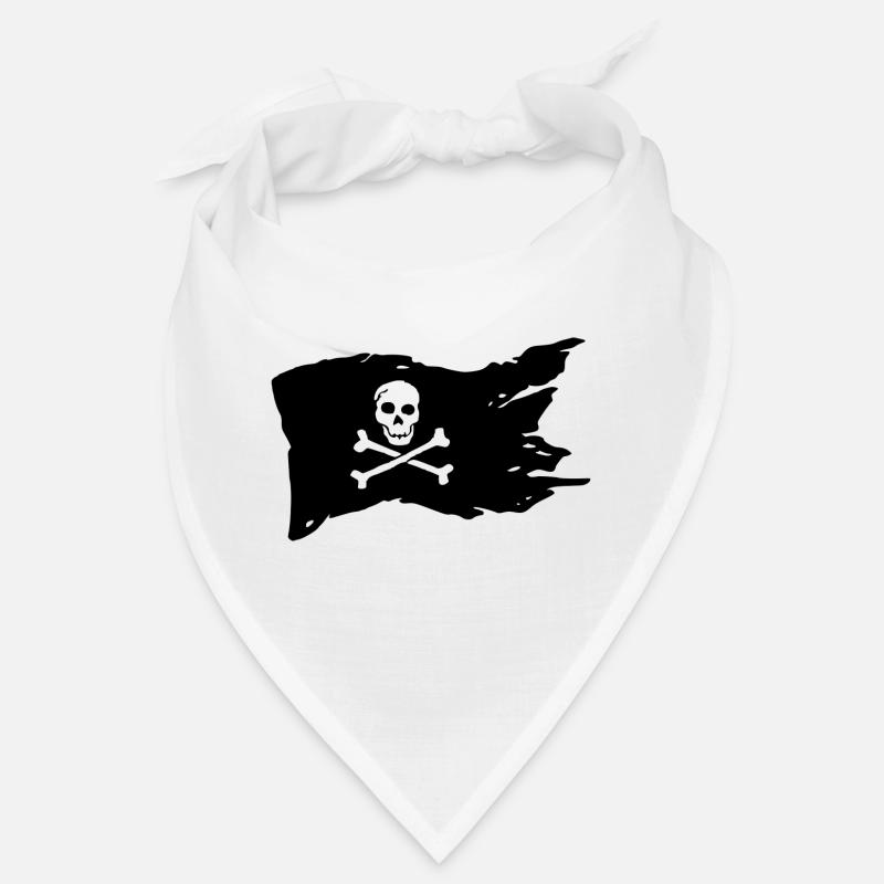 Drapeau Pirate Drapeau Drapeau Pirate Skull Ship - Bandana - blanc